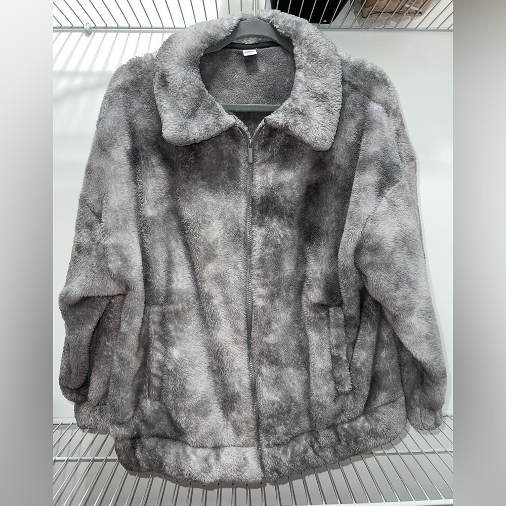 Old Navy Gray Teddy Jacket